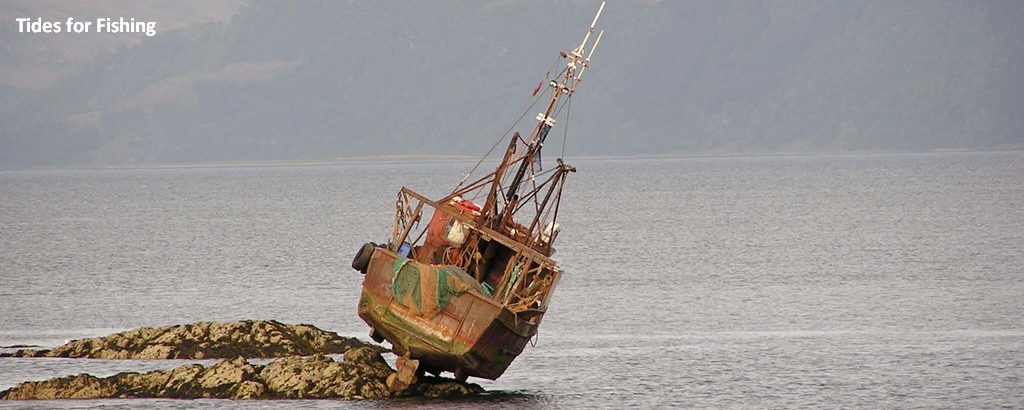 Fishing Vessel Aground in Scotish Sea Loch